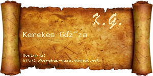 Kerekes Géza névjegykártya
