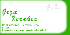 geza kerekes business card
