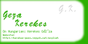 geza kerekes business card